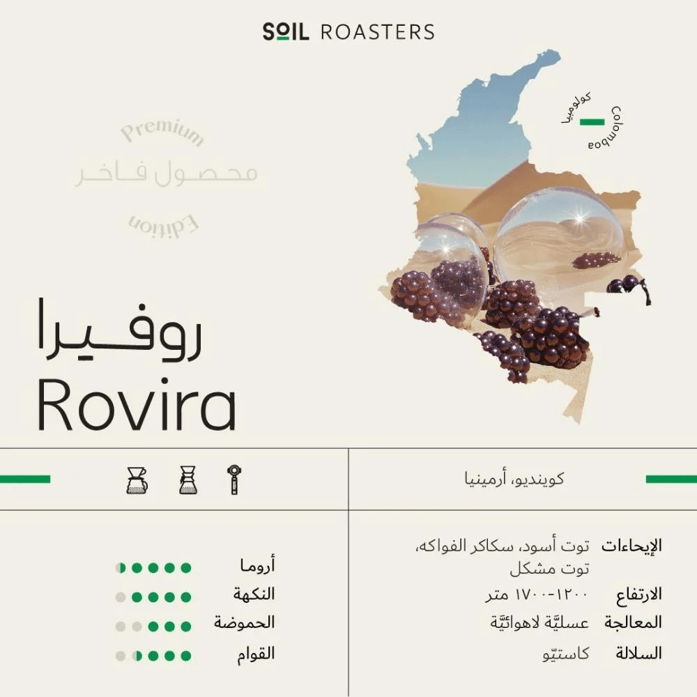 Rovira Colombia Honey drew - Anaerobic Coffee Premium - 250gm - Ecru BeansbeansEcru Beans coffee_in_qatar - qatar_coffee coffee_equipment_qatar_doha