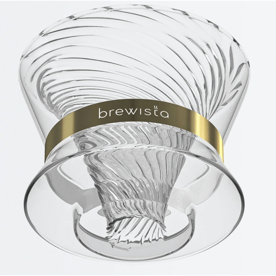 Brewista Tornado Glass Dripper - Ecru Beanspour overEcru Beans coffee_in_qatar - qatar_coffee coffee_equipment_qatar_doha