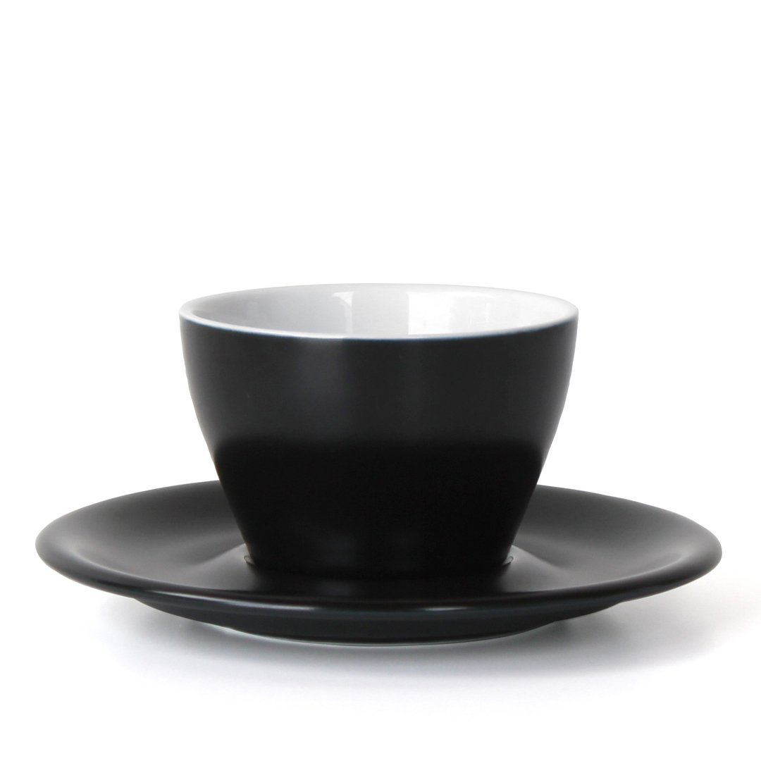 MENO DOUBLE CAPPUCCINO CUP/SAUCER | BLACK | 177ml - Ecru BeanscupEcru Beans coffee_in_qatar - qatar_coffee coffee_equipment_qatar_doha