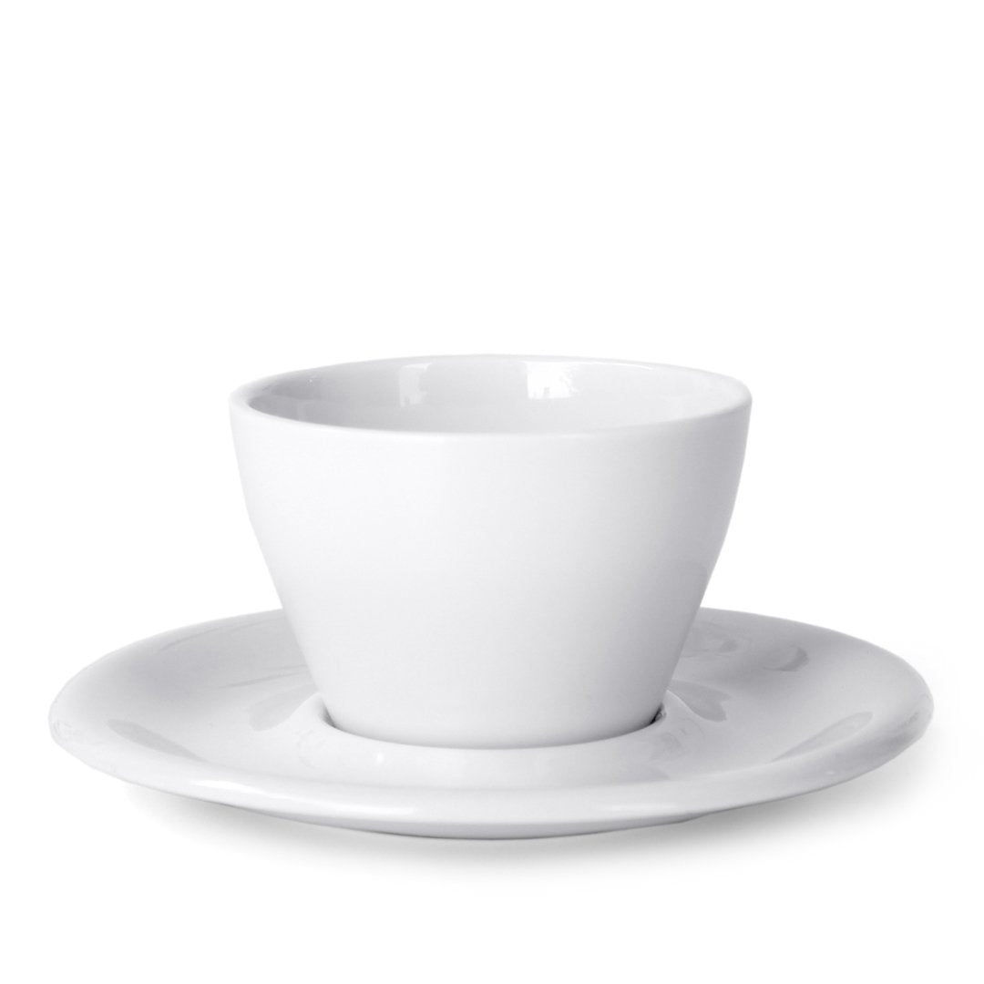 WHITE MENO DOUBLE CAPPUCCINO CUP/SAUCER | 177ml - Ecru BeanscupEcru Beans coffee_in_qatar - qatar_coffee coffee_equipment_qatar_doha