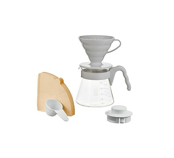 Hario v60 Coffee Server 02 Set Pale Grey - Ecru BeansAccessoriesEcru Beans coffee_in_qatar - qatar_coffee coffee_equipment_qatar_doha