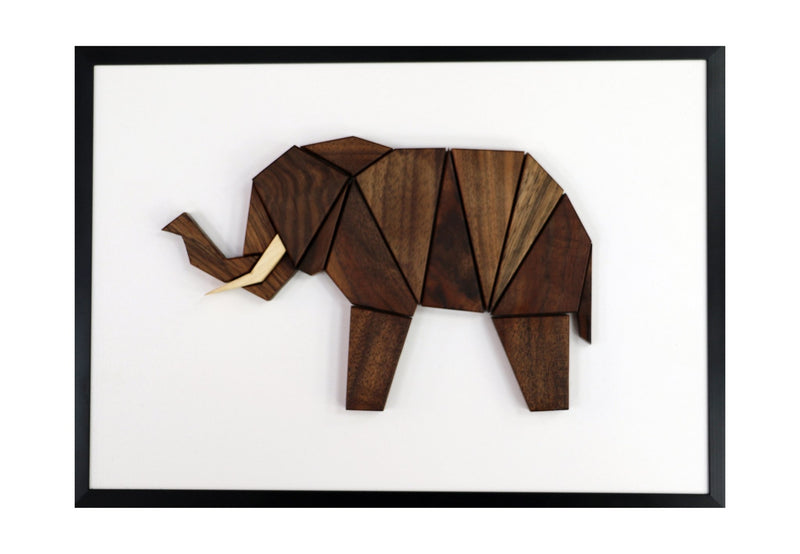 RB-Design Elephant wooden art work - Ecru Beansbar decorationEcru Beans